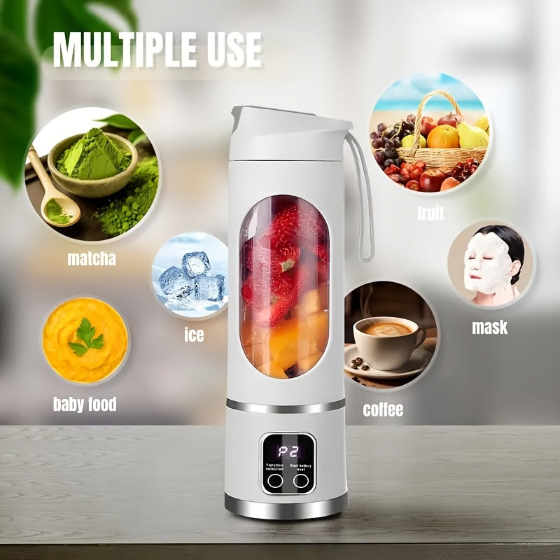Mixeur Portable USB avec Affichage Numérique, Lame en Acier Inoxydable et Grande Capacité