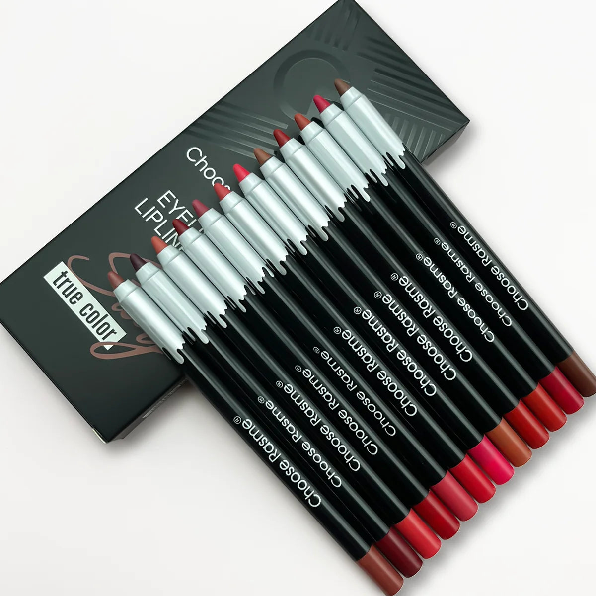 Ensemble de crayons à lèvres mats de 12 couleurs, stylo rouge à lèvres en 12 couleurs, coffret cadeau, maquillage durable pour les lèvres