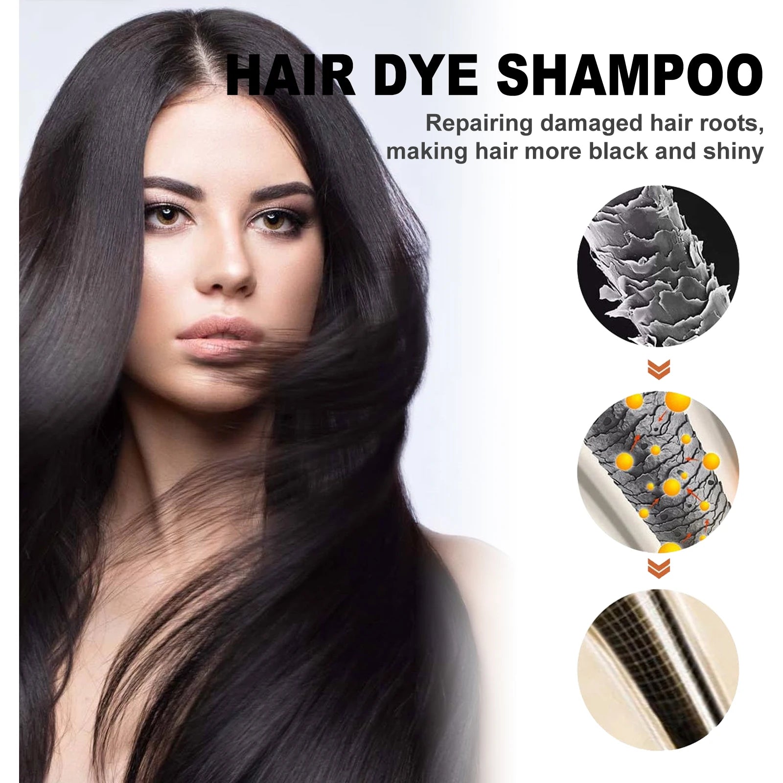 Eelhoe 100ml shampooing de teinture pour cheveux 3 en 1