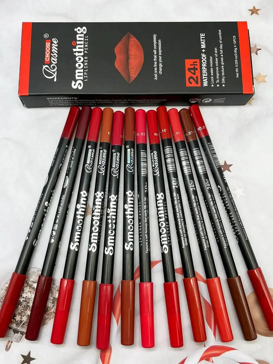 Ensemble de rouges à lèvres longue durée avec crayon professionnel Jules Liner et 256 Jules Gloss pour femme, cadeaux de la fête du Léon, 12 pièces