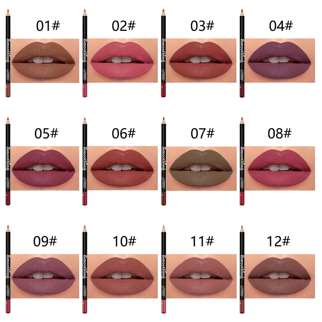 Ensemble de rouges à lèvres longue durée avec crayon professionnel Jules Liner et 256 Jules Gloss pour femme, cadeaux de la fête du Léon, 12 pièces