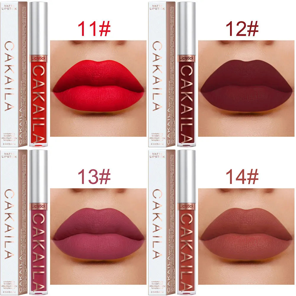 Rouge à lèvres liquide mat velours durable, brillant à lèvres nu imperméable, 18 couleurs, tasse antiadhésive hydratante, glaçage, maquillage cosmétique