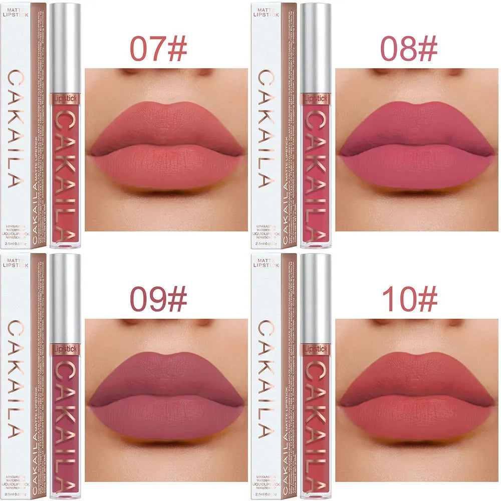 Rouge à lèvres liquide mat velours durable, brillant à lèvres nu imperméable, 18 couleurs, tasse antiadhésive hydratante, glaçage, maquillage cosmétique