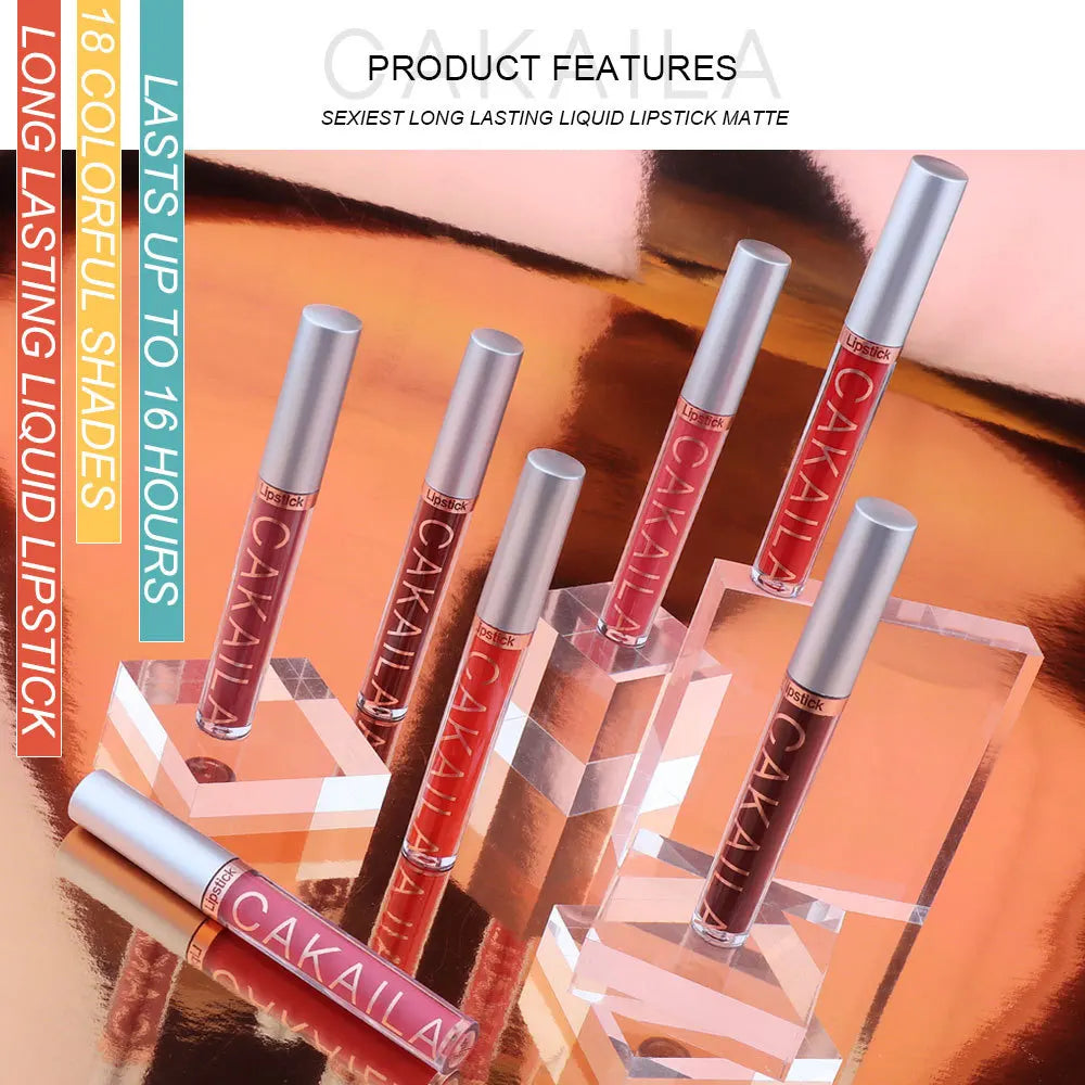 Rouge à lèvres liquide mat velours durable, brillant à lèvres nu imperméable, 18 couleurs, tasse antiadhésive hydratante, glaçage, maquillage cosmétique