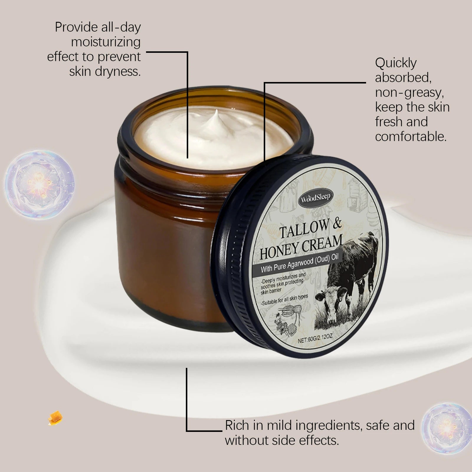 Crème au Bœuf pour Peau Sèche et Endommagée