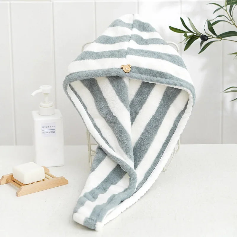 Serviette Cheveux Microfibre - Bonnet Séchage Rapide Absorption Optimale