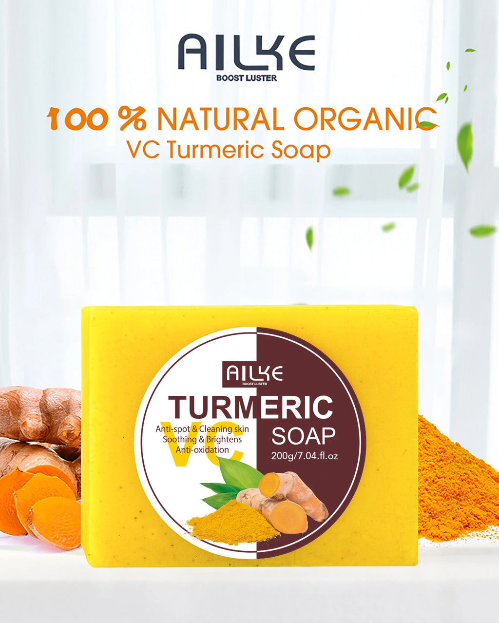 Kit Soins Curcuma Bio AILKE - Anti-Acné Éclaircissant Teint Uniforme
