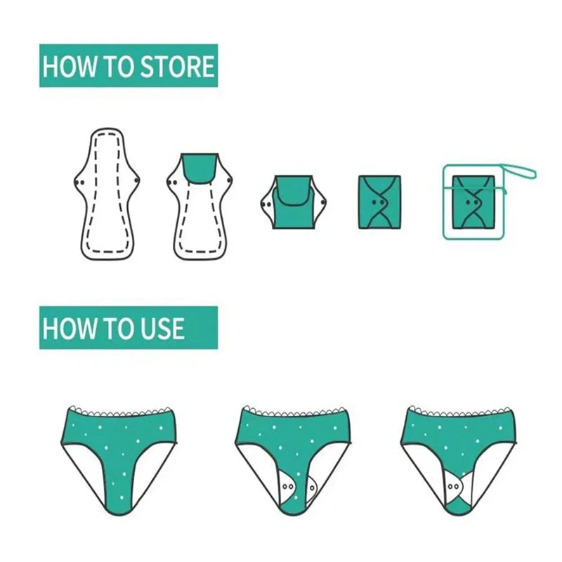Serviettes Menstruelles Réutilisables Charbon Bambou - Flux Fort Bio