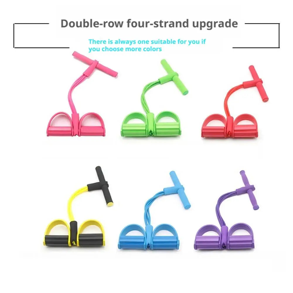 Bandes de résistance de fitness-4 extracteur de cheville de pédale de tube-bande d'exercice de corde d'étirement de jambe assise, bandes de fitness d'étirement d'entraînement