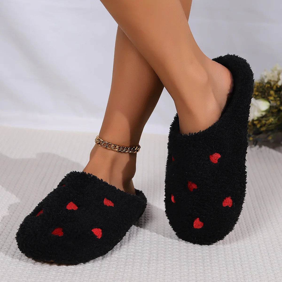 Pantoufles en forme de cœur HIVER
