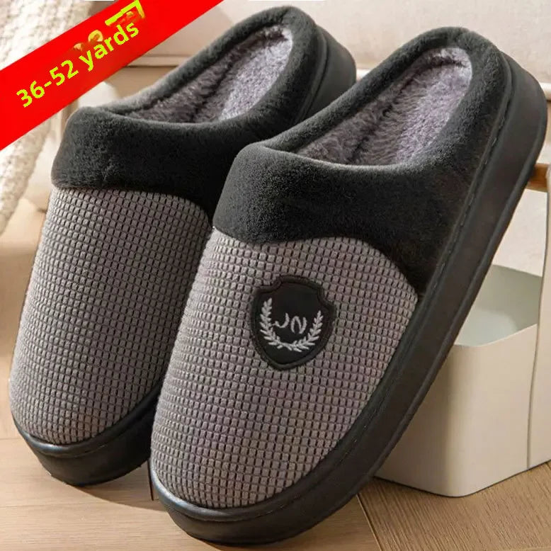 Pantoufles d'hiver en coton doublées de sourire
