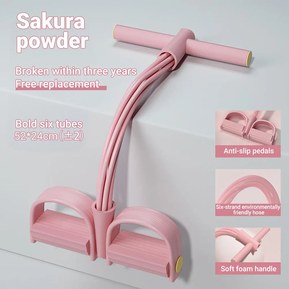 Bande de résistance à 6 tubes, corde de Tension multifonction, bandes de Fitness, extracteur de pédale de Yoga élastique à 6 tubes pour exercices sportifs en salle de sport