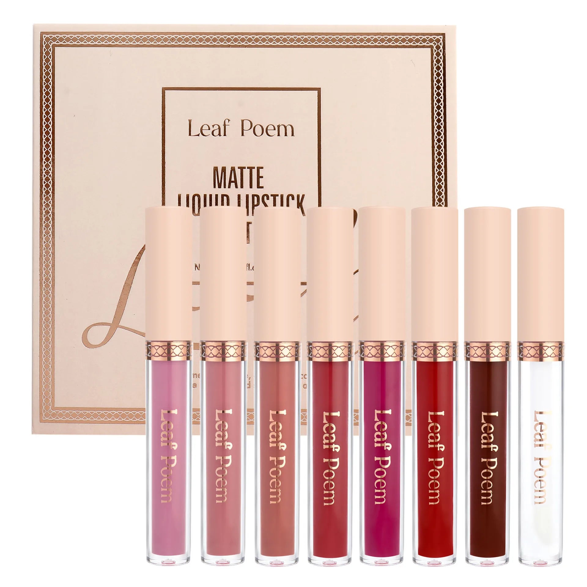 8 pcs rouge à lèvres liquide mat, vernis à lèvres - brillant à lèvres imperméable, antiadhésif, longue durée, tons marron, rose, violet et rouge, adapté pour la Saint-Valentin, au quotidien, les fêtes, les voyages