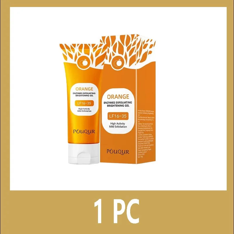Gel exfoliant et nettoyant pour le visage à l'orange contre les imperfections