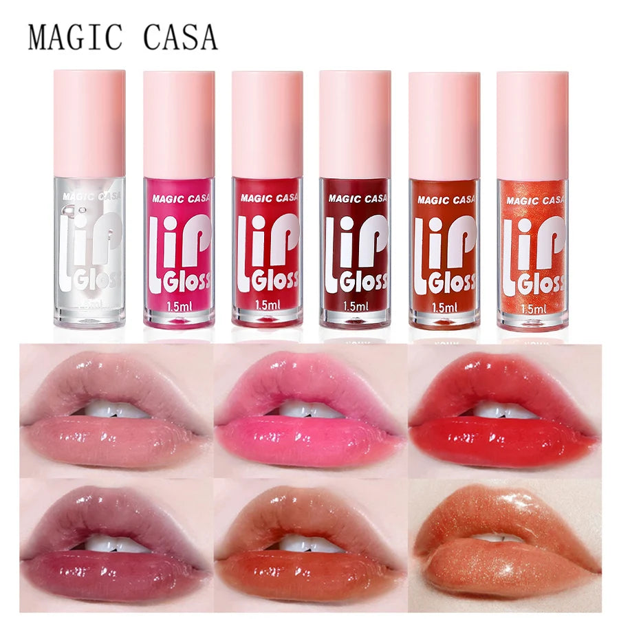 MAGIC CASA 6 pièces/ensemble petite bouteille huile à lèvres gelée hydratante longue durée hydratant lisse scintillant liquide hydratant pour les lèvres