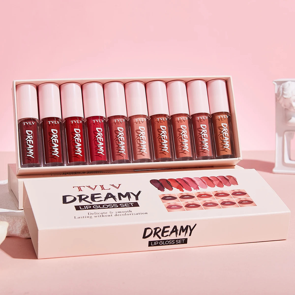 10 pièces/ensemble rouge à lèvres velours brillant à lèvres: brillant à lèvres imperméable et longue durée ensemble de rouge à lèvres hydratant pour femmes