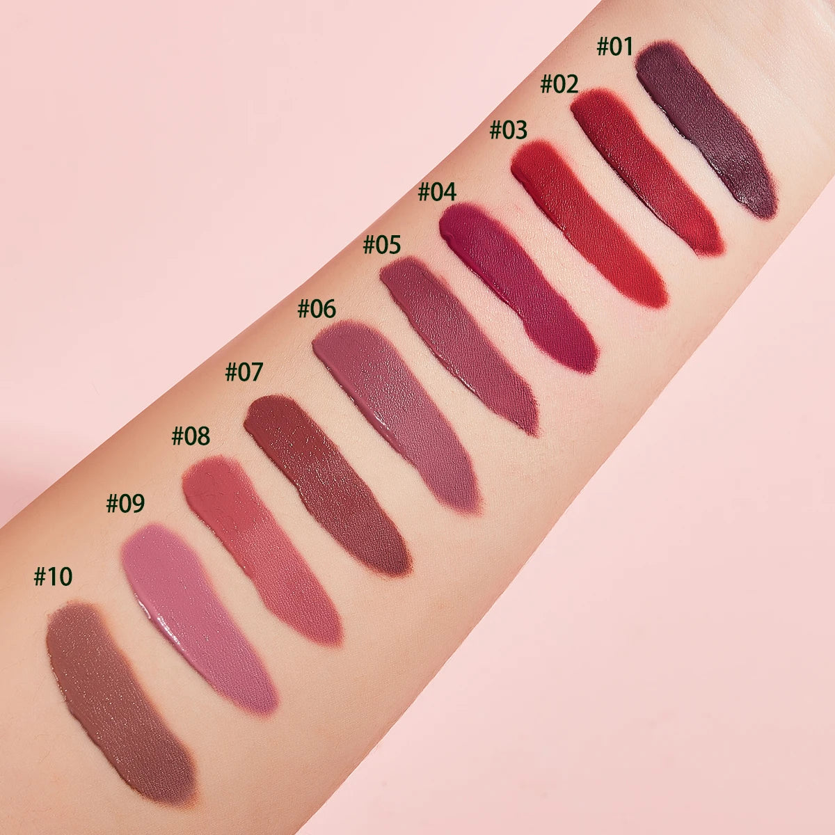 10 pièces/ensemble rouge à lèvres velours brillant à lèvres: brillant à lèvres imperméable et longue durée ensemble de rouge à lèvres hydratant pour femmes