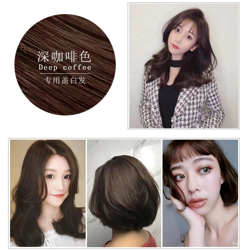 500ml 3 en 1 couleur de cheveux shampooing noir teinture pour cheveux