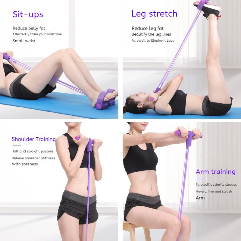 Bande de résistance à 6 tubes, corde de Tension multifonction, bandes de Fitness, extracteur de pédale de Yoga élastique à 6 tubes pour exercices sportifs en salle de sport