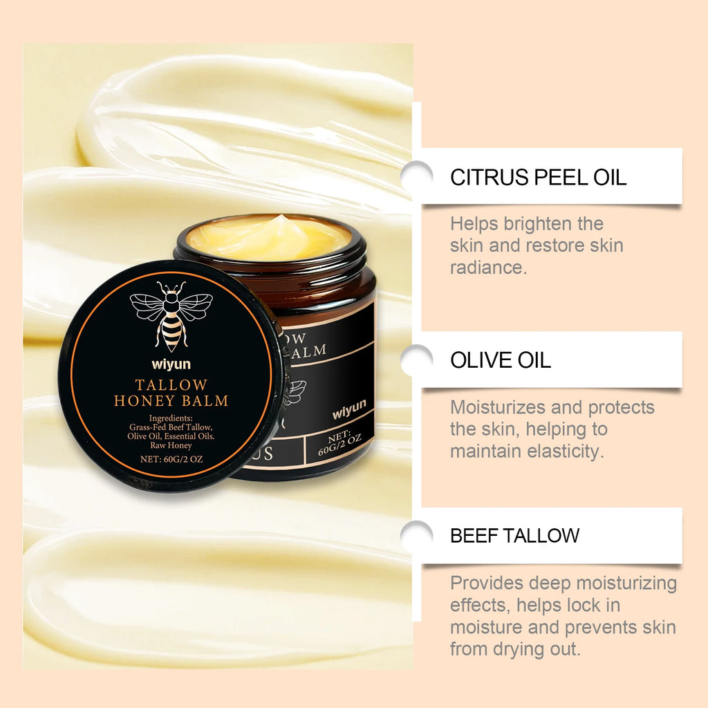 Crème hydratante pour le visage au miel de suif fouetté