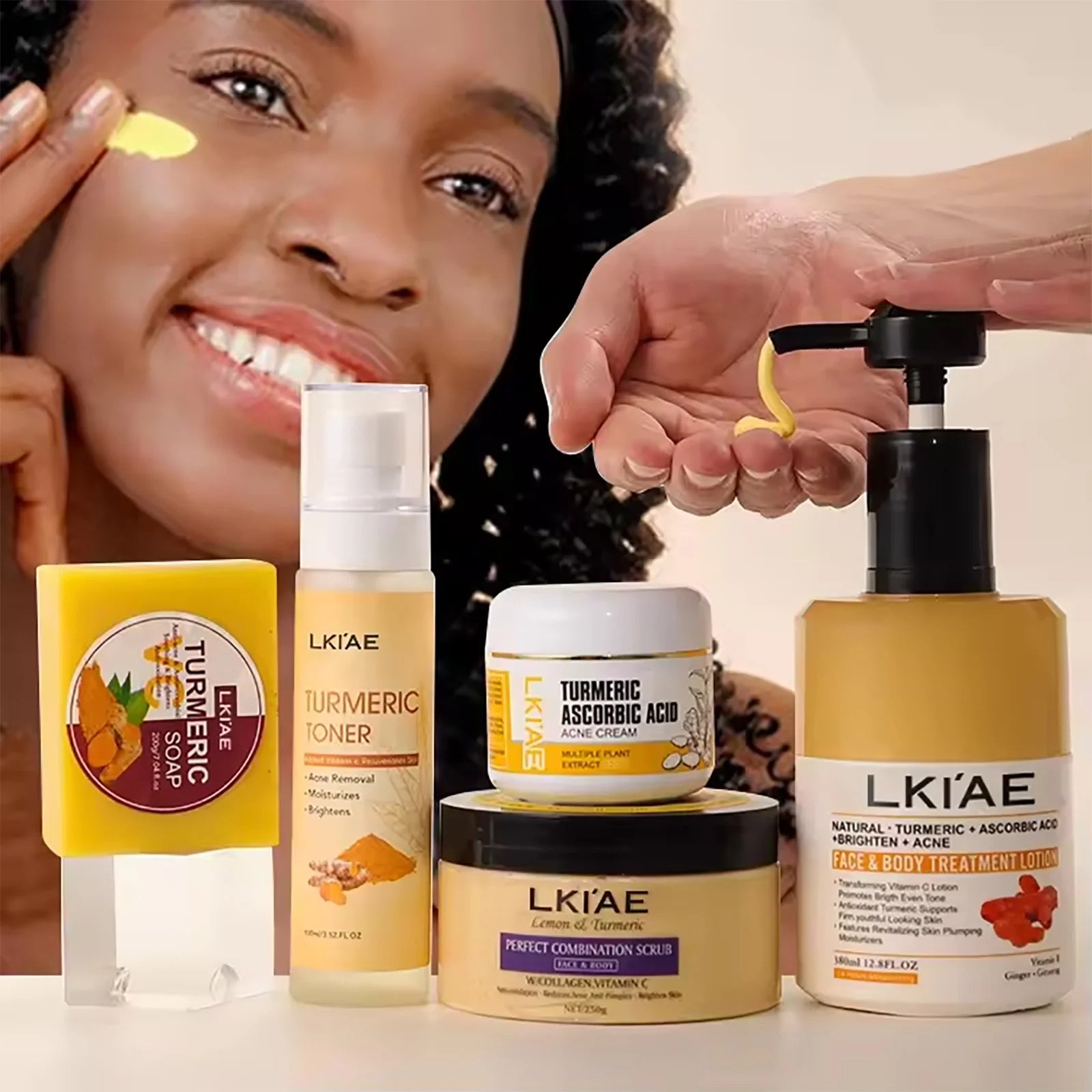 Kit Soins Curcuma Bio AILKE - Anti-Acné Éclaircissant Teint Uniforme