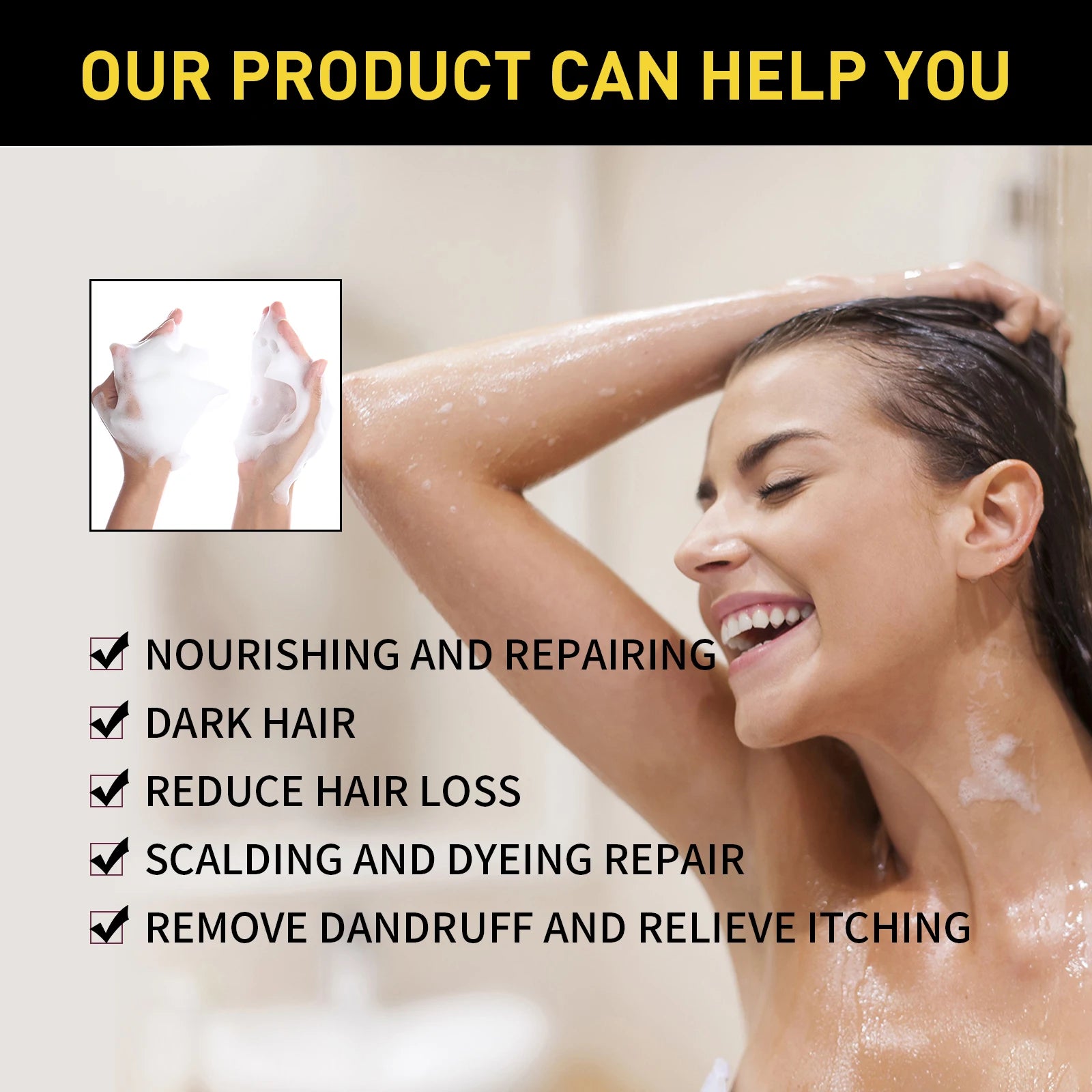 Eelhoe 100ml shampooing de teinture pour cheveux 3 en 1