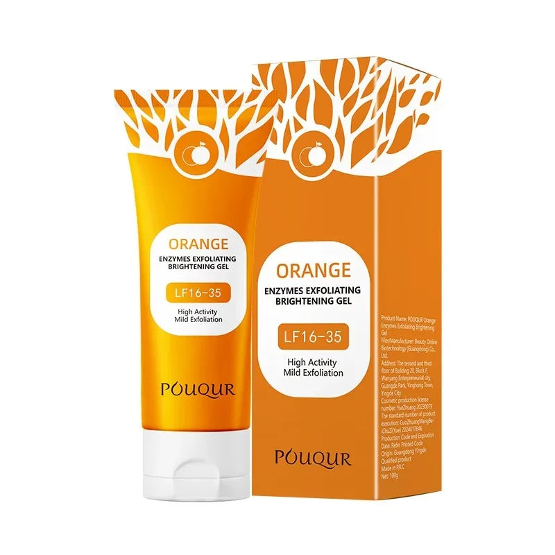 Gel exfoliant et nettoyant pour le visage à l'orange contre les imperfections