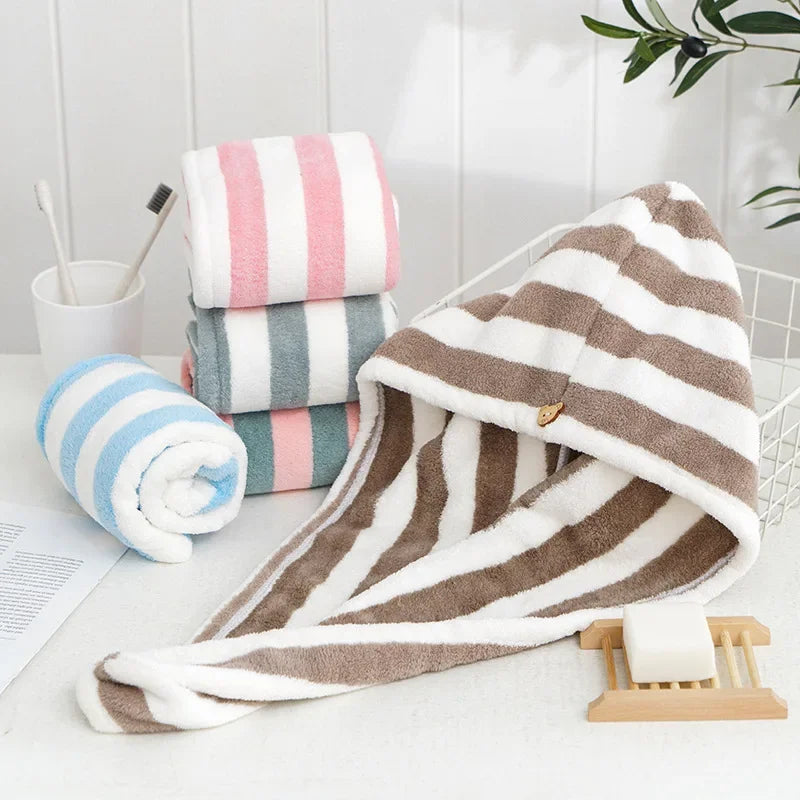 Serviette Cheveux Microfibre - Bonnet Séchage Rapide Absorption Optimale