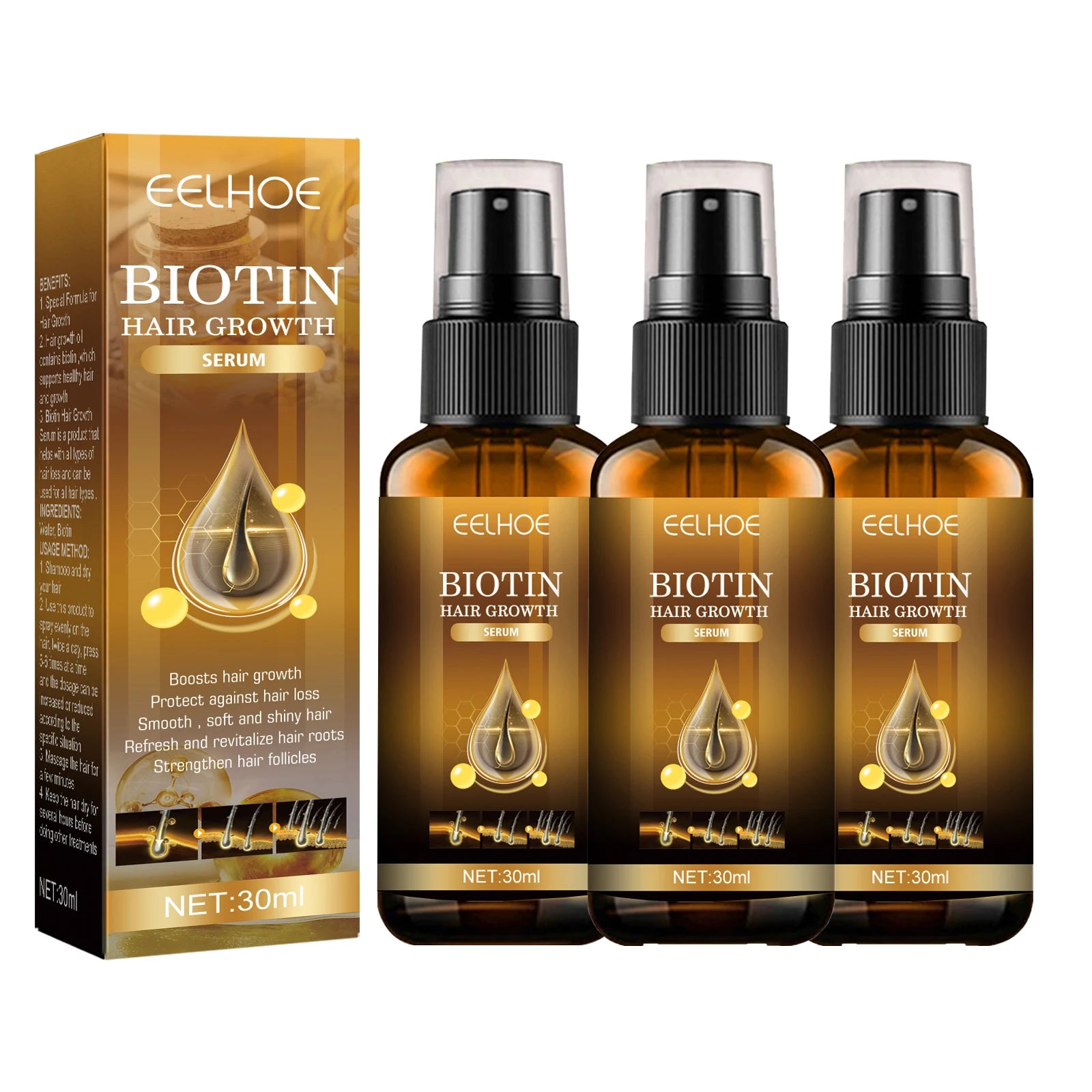 Spray de soin capillaire à la biotine