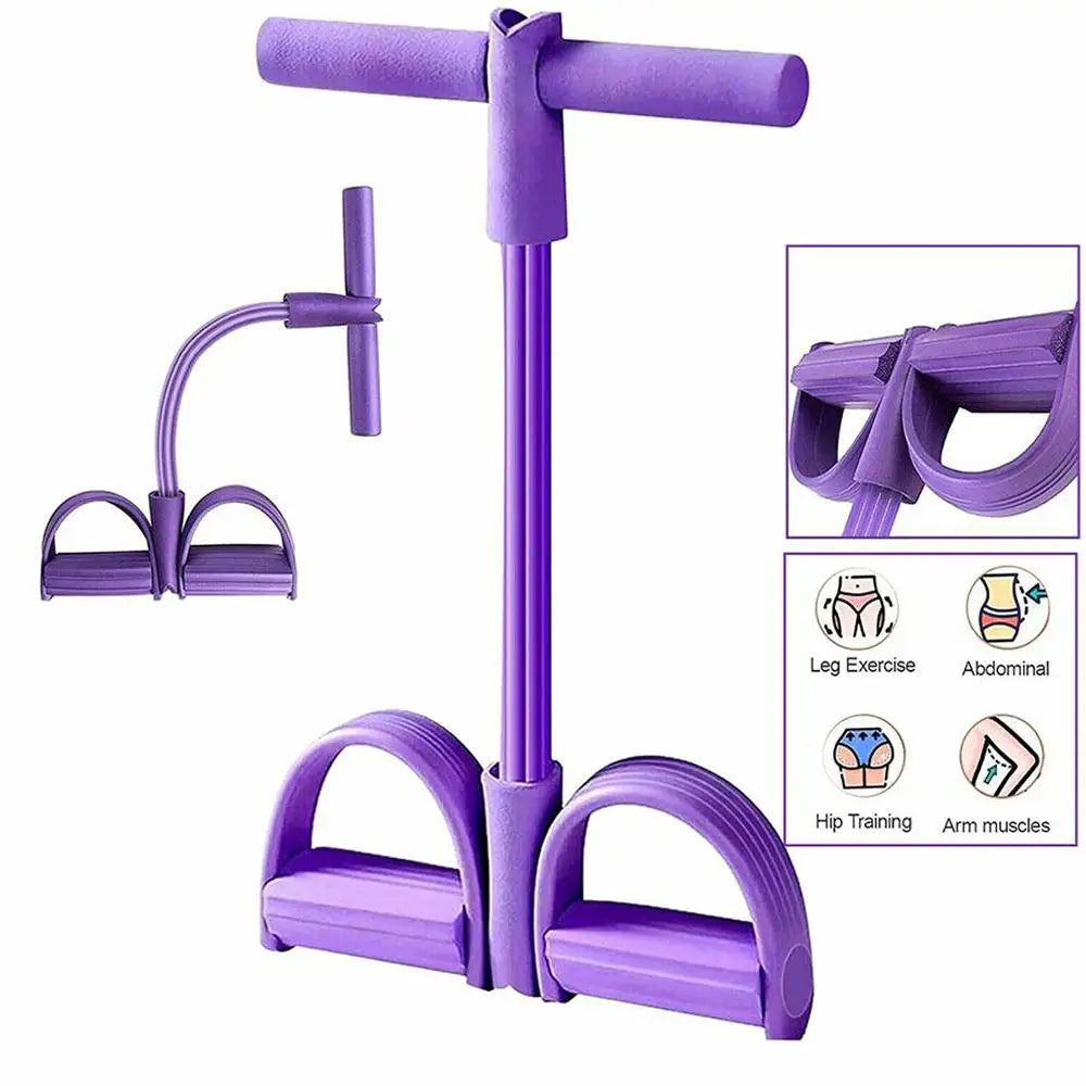 Bandes de résistance de fitness-4 extracteur de cheville de pédale de tube-bande d'exercice de corde d'étirement de jambe assise, bandes de fitness d'étirement d'entraînement