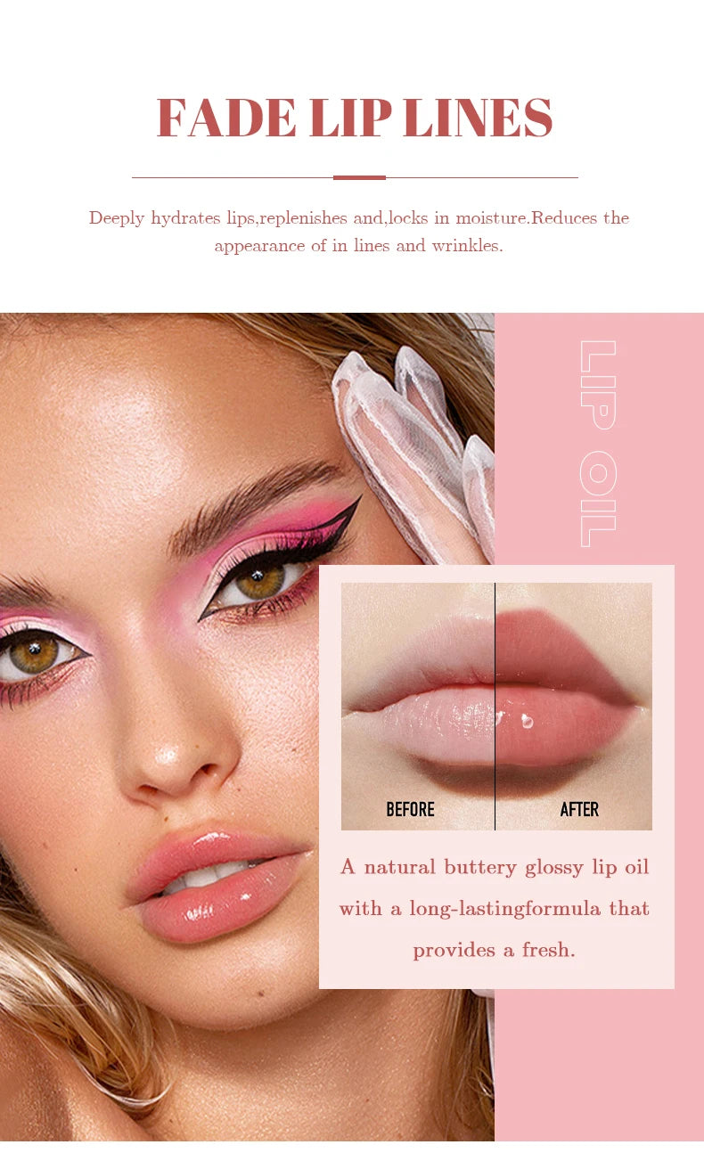MAGIC CASA 6 pièces/ensemble petite bouteille huile à lèvres gelée hydratante longue durée hydratant lisse scintillant liquide hydratant pour les lèvres