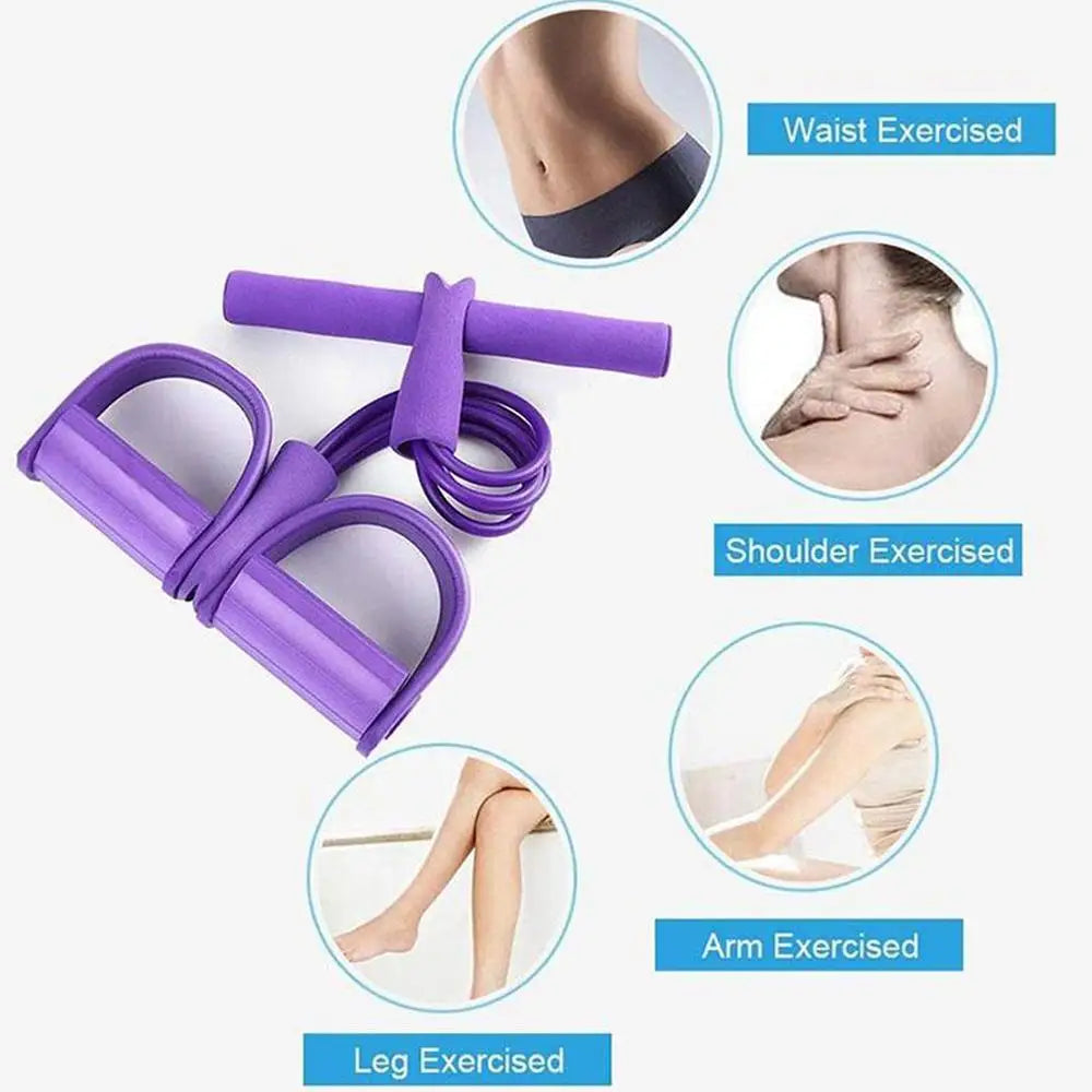 Bandes de résistance de fitness-4 extracteur de cheville de pédale de tube-bande d'exercice de corde d'étirement de jambe assise, bandes de fitness d'étirement d'entraînement
