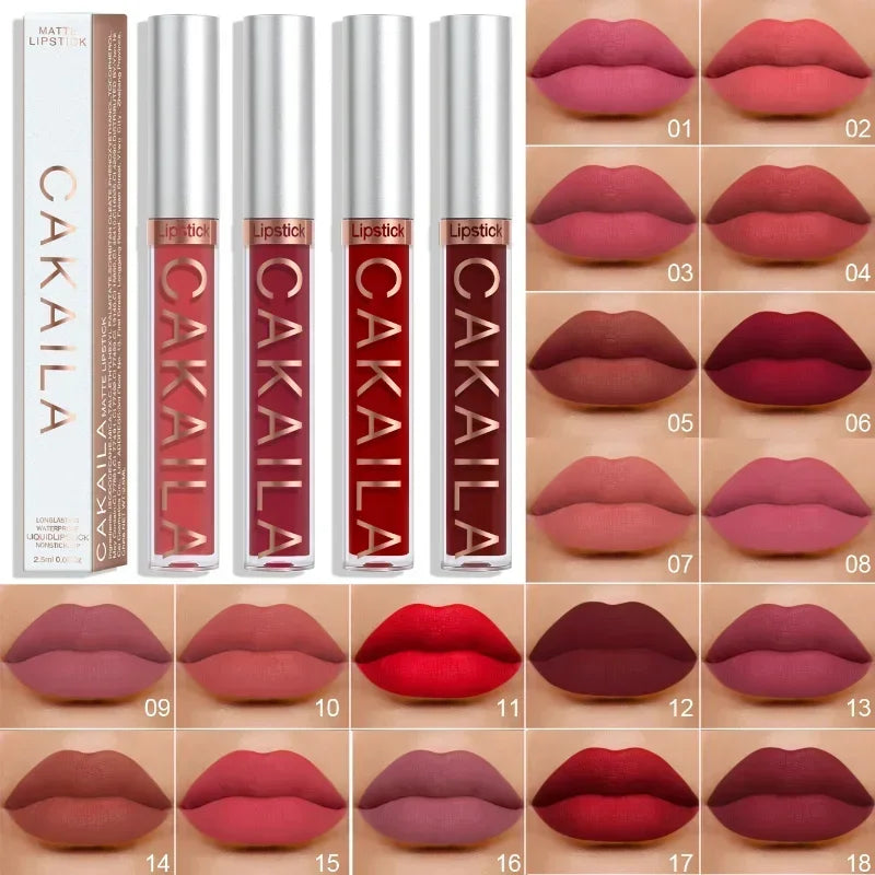 Rouge à lèvres liquide mat velours durable, brillant à lèvres nu imperméable, 18 couleurs, tasse antiadhésive hydratante, glaçage, maquillage cosmétique