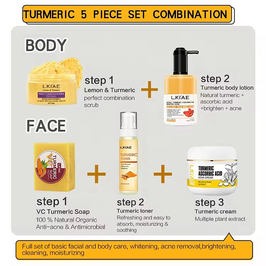 Kit Soins Curcuma Bio AILKE - Anti-Acné Éclaircissant Teint Uniforme