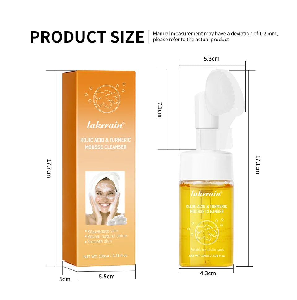 Mousse Nettoyante Visage Curcuma Yanerain - Anti-Points Noirs 100ml