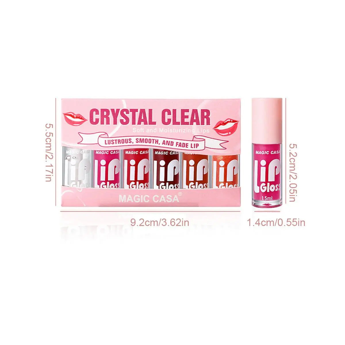 MAGIC CASA 6 pièces/ensemble petite bouteille huile à lèvres gelée hydratante longue durée hydratant lisse scintillant liquide hydratant pour les lèvres