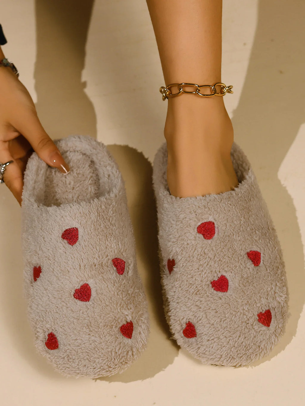 Pantoufles en forme de cœur HIVER