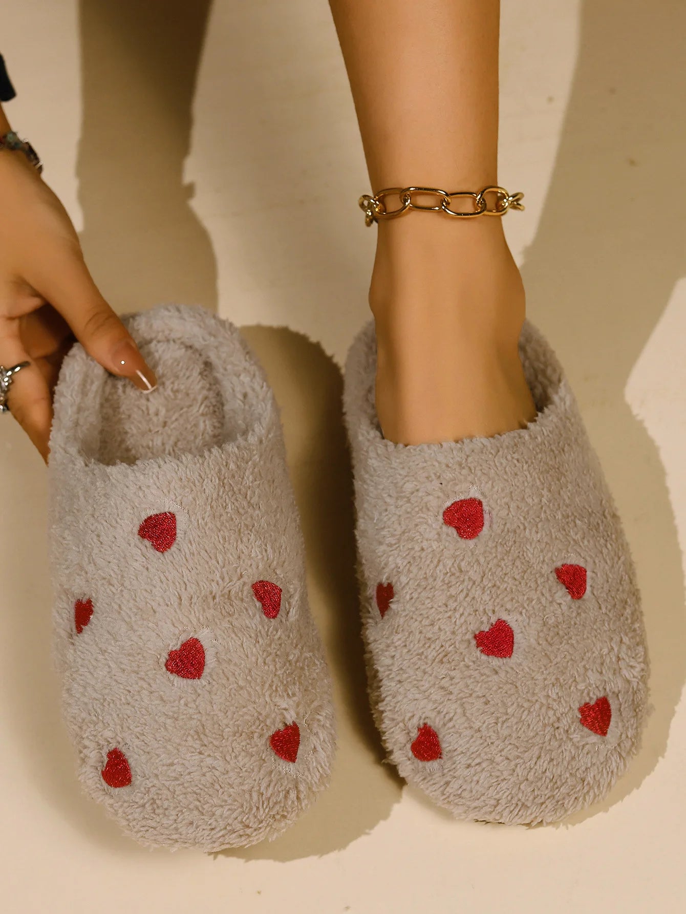 Pantoufles en forme de cœur HIVER