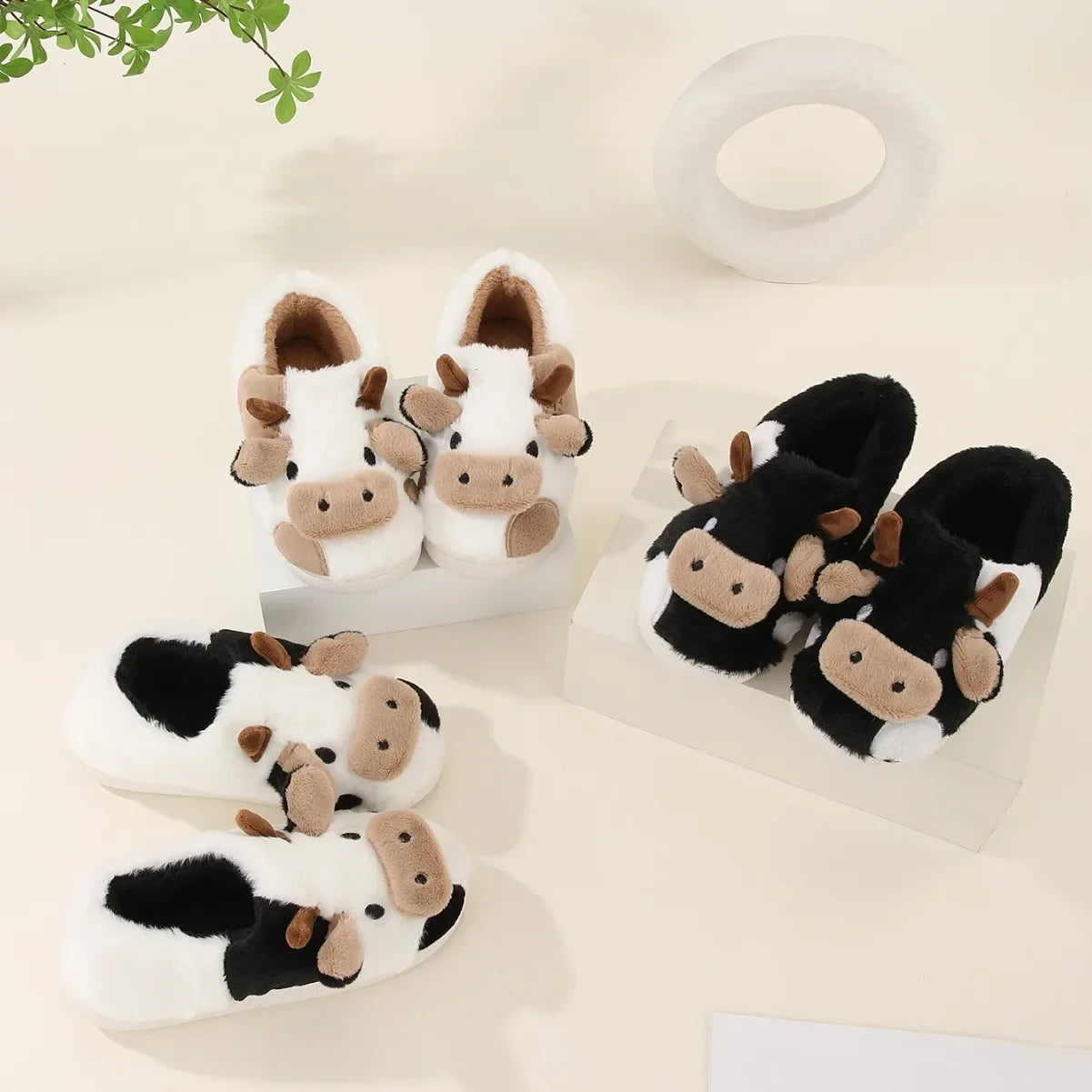 Pantoufles d'intérieur antidérapantes en coton confortables pour hommes et femmes