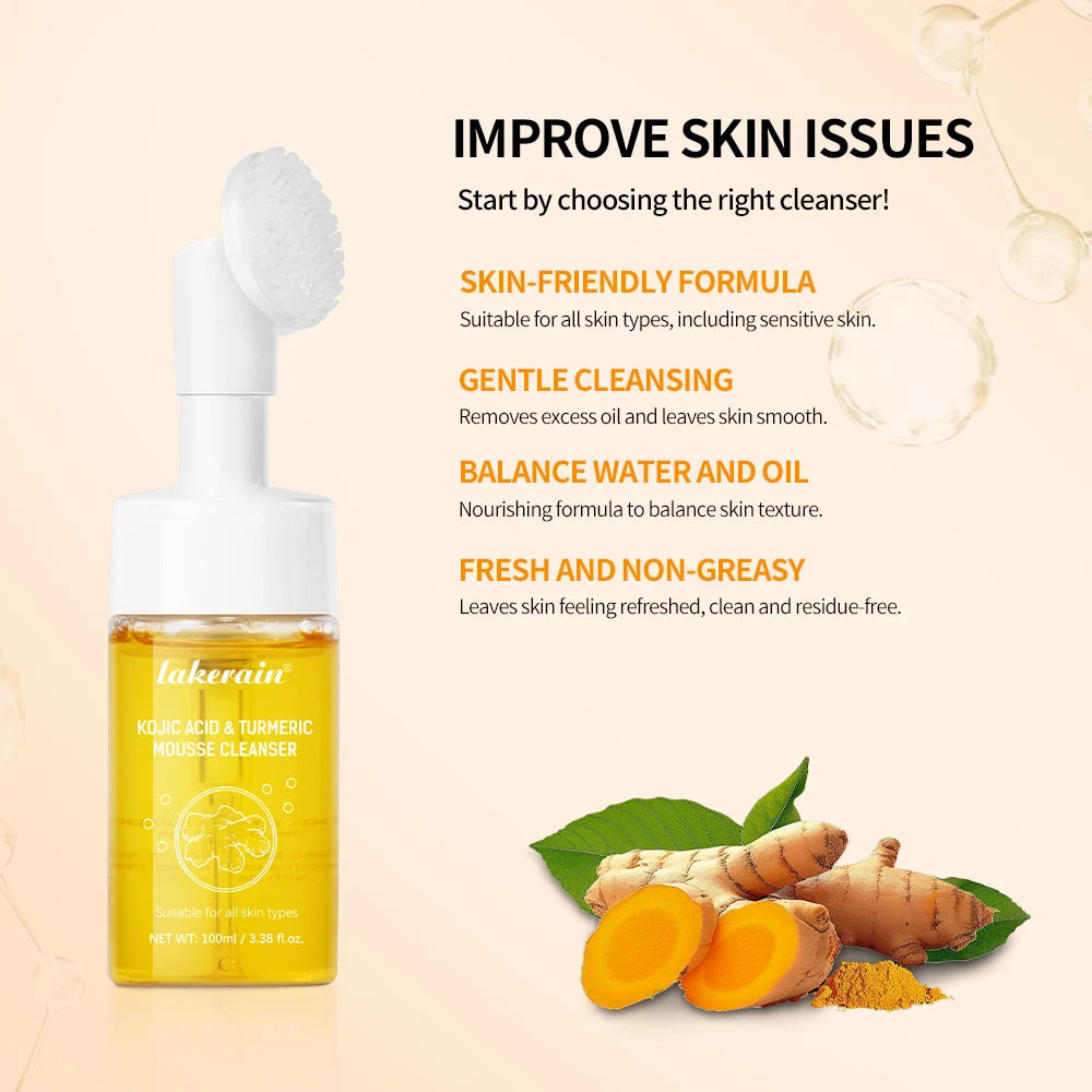 Mousse Nettoyante Visage Curcuma Yanerain - Anti-Points Noirs 100ml