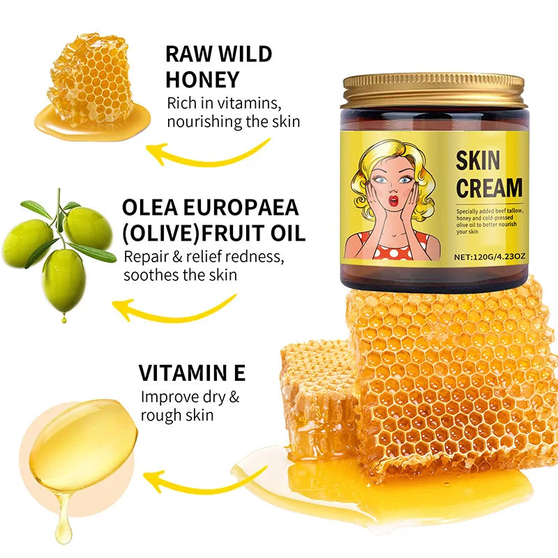 Baume fouetté au Tallow de bœuf et au miel visage et corps