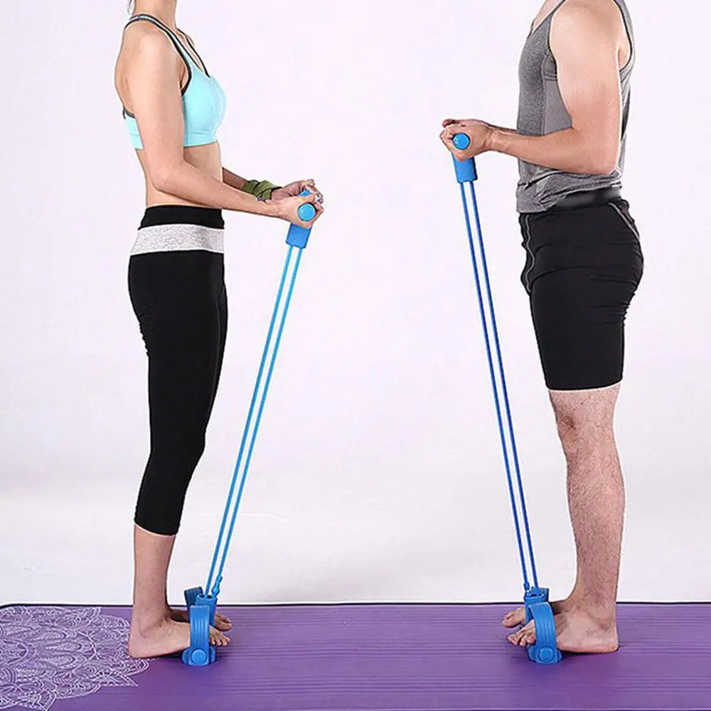 Bandes de résistance de fitness-4 extracteur de cheville de pédale de tube-bande d'exercice de corde d'étirement de jambe assise, bandes de fitness d'étirement d'entraînement