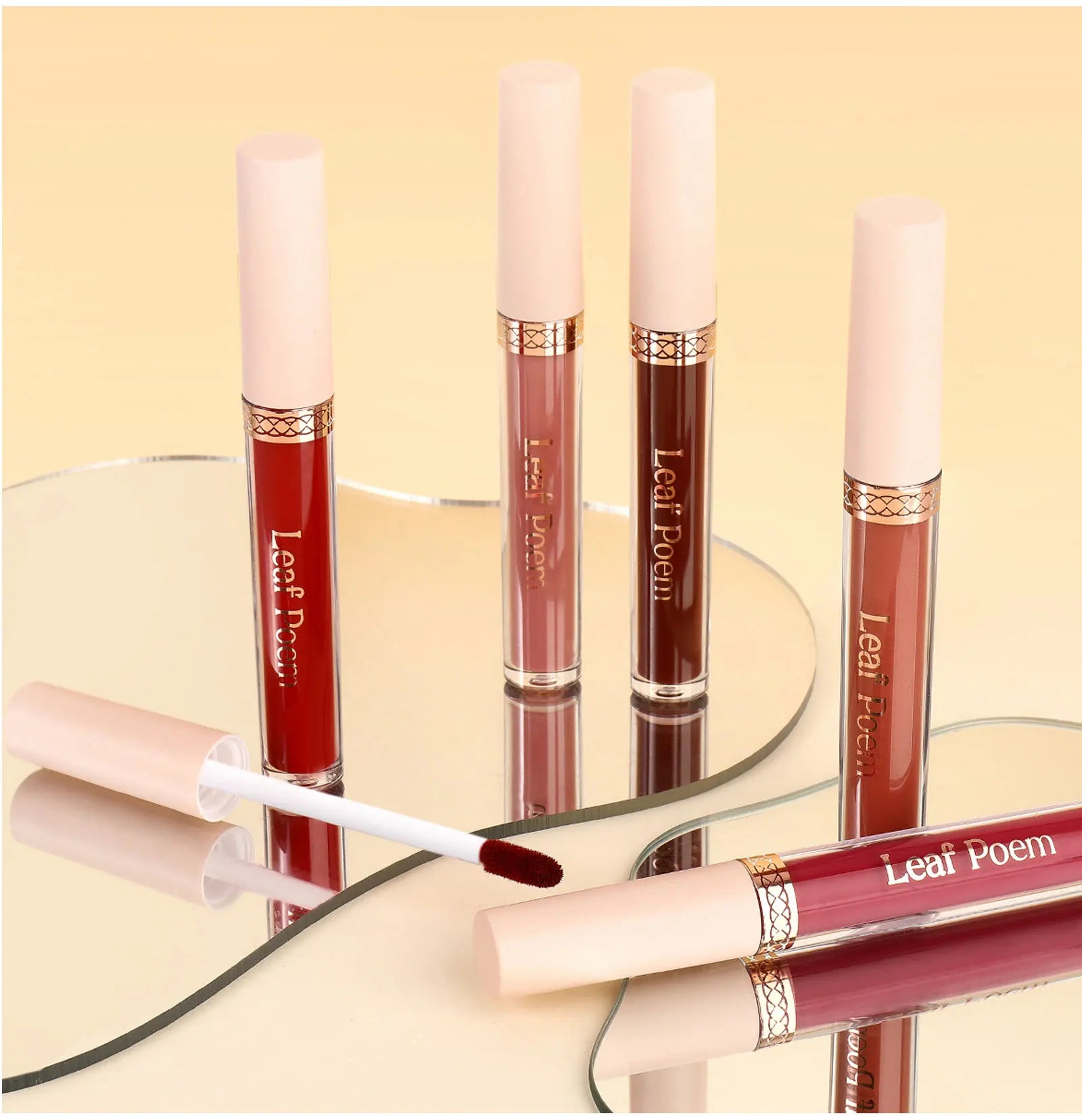 8 pcs rouge à lèvres liquide mat, vernis à lèvres - brillant à lèvres imperméable, antiadhésif, longue durée, tons marron, rose, violet et rouge, adapté pour la Saint-Valentin, au quotidien, les fêtes, les voyages