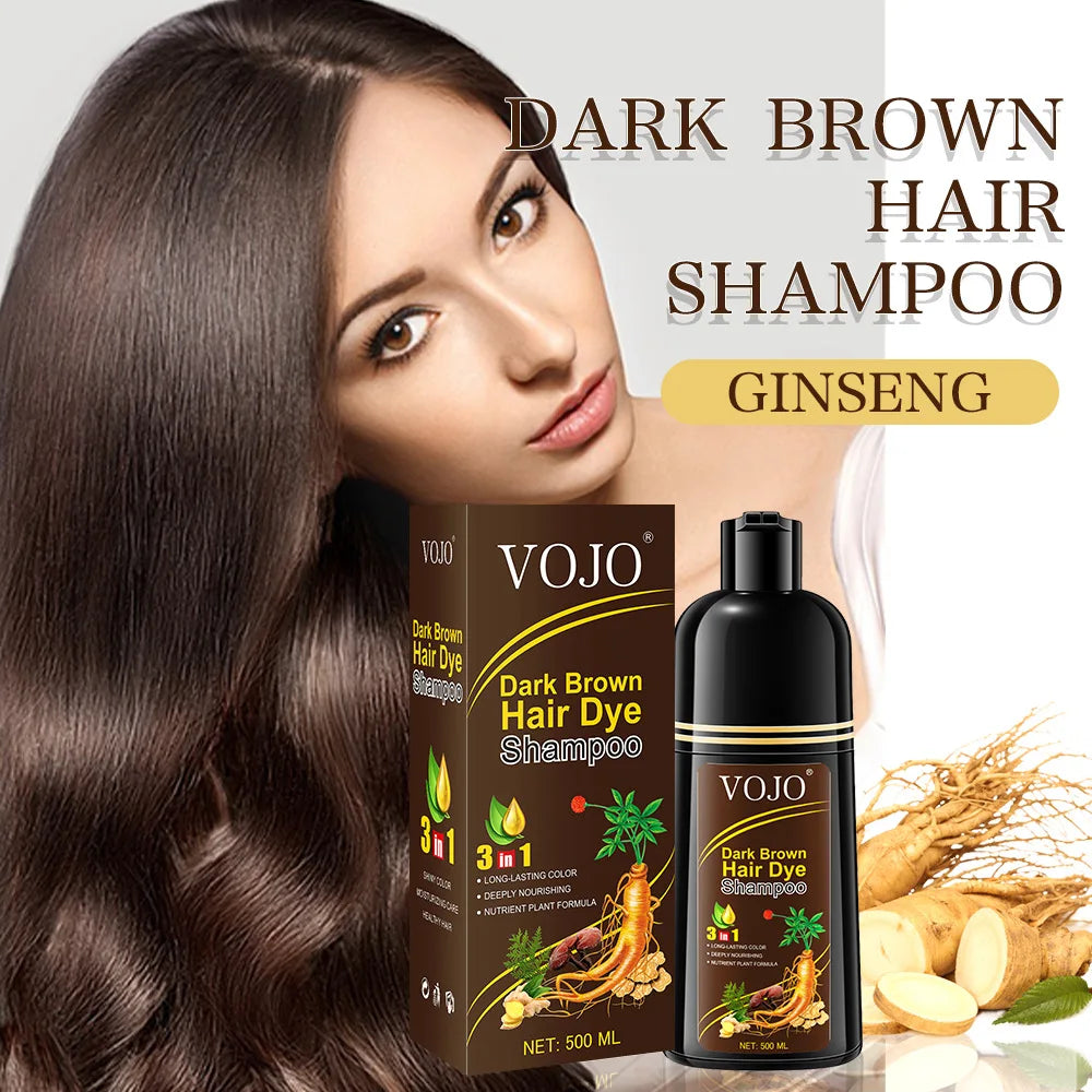 Shampoing de coloration capillaire 3 en 1 au ginseng naturel, 500 ml