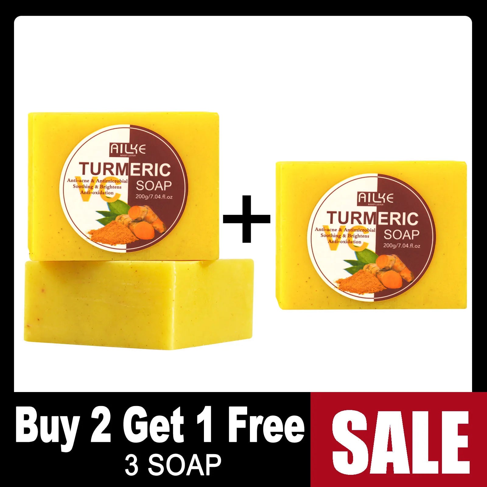 Kit Soins Curcuma Bio AILKE - Anti-Acné Éclaircissant Teint Uniforme