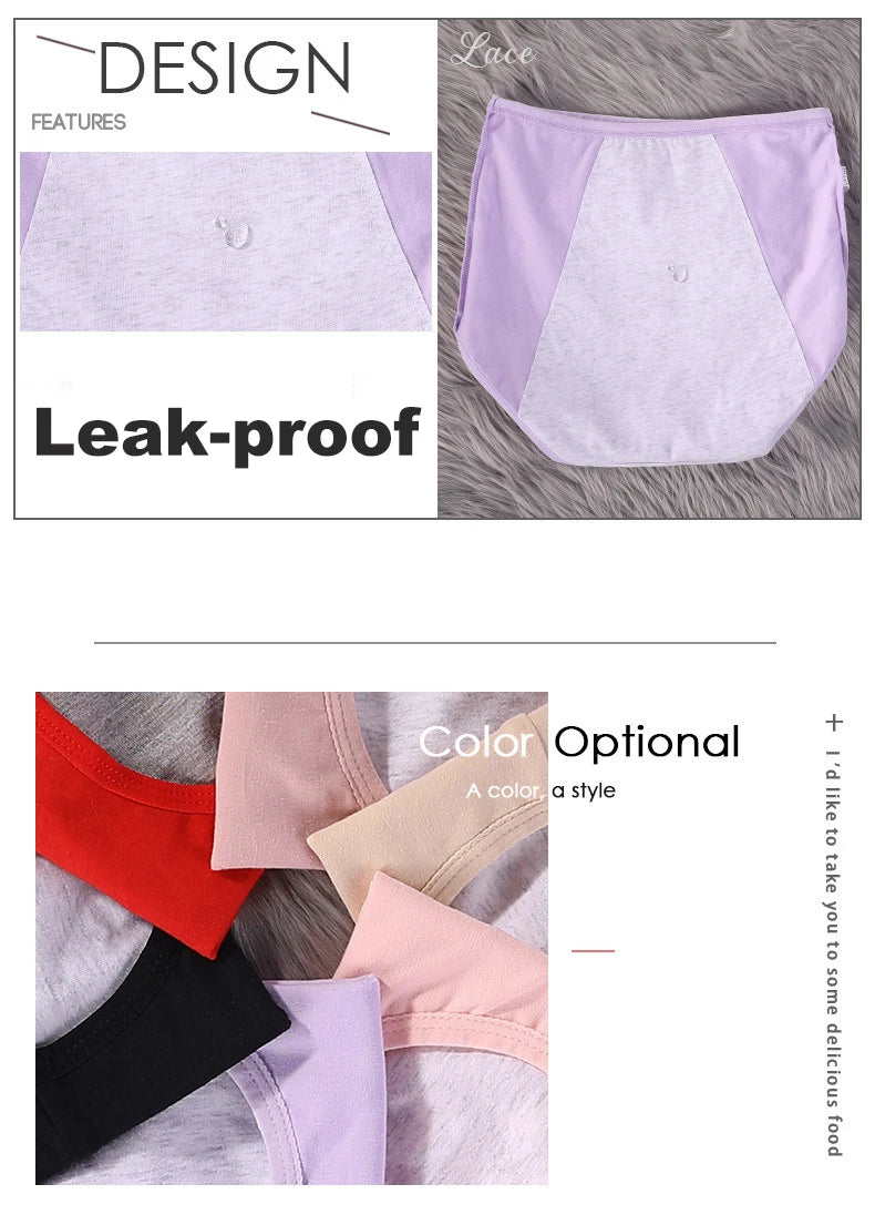 6 pièces fille culotte menstruelle femmes anti fuites