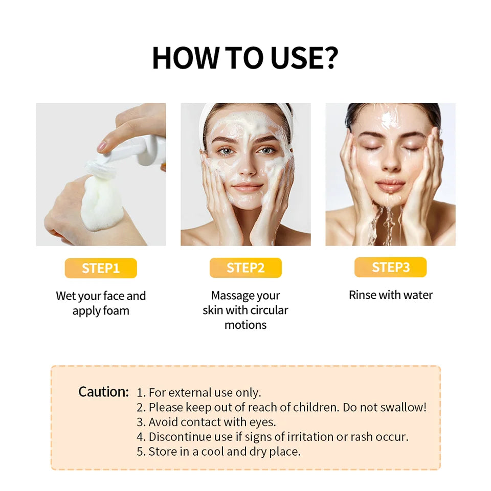 Mousse Nettoyante Éclaircissante Yanerain - Anti-Points Noirs Contrôle Sébum 100ml
