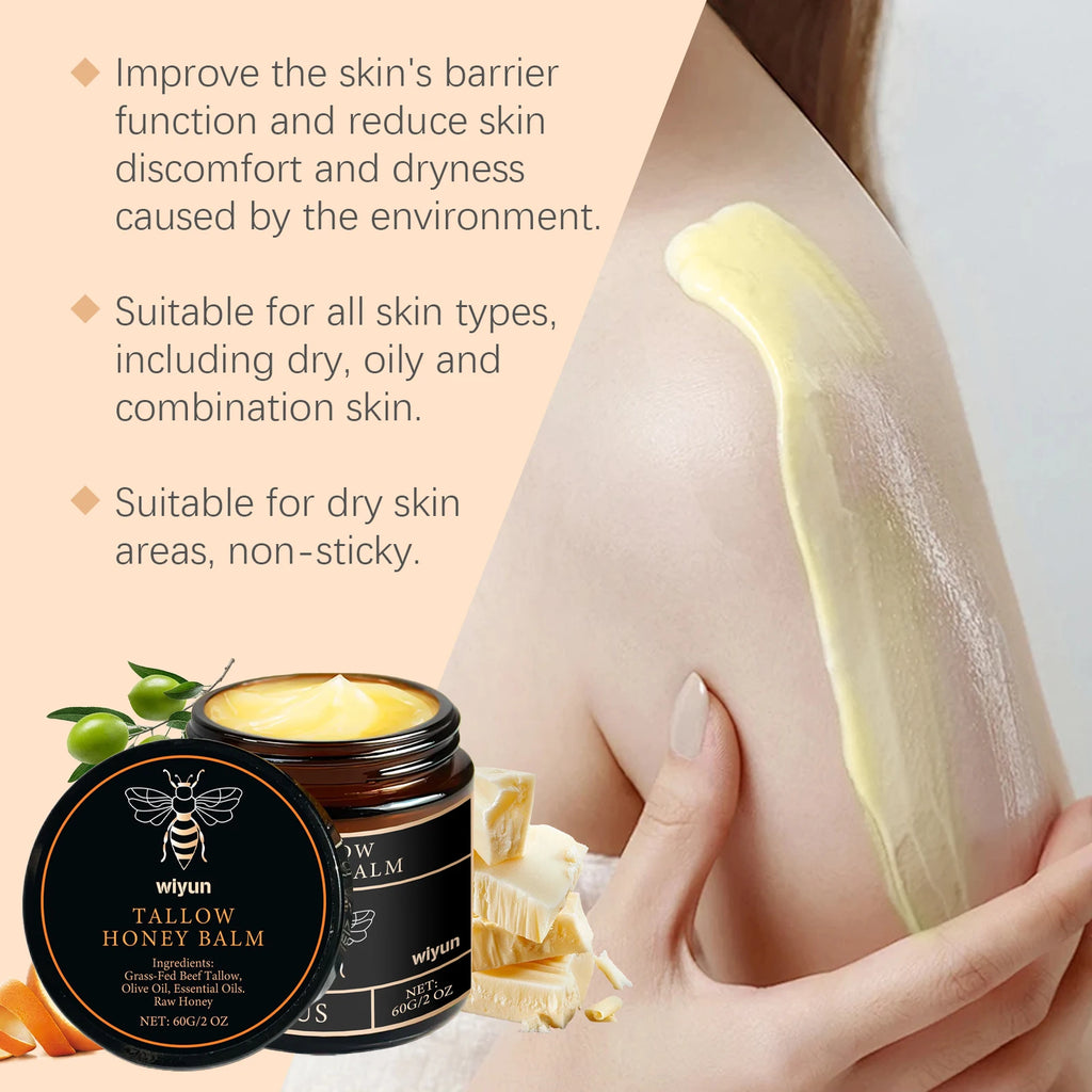 Crème hydratante pour le visage au miel de suif fouetté
