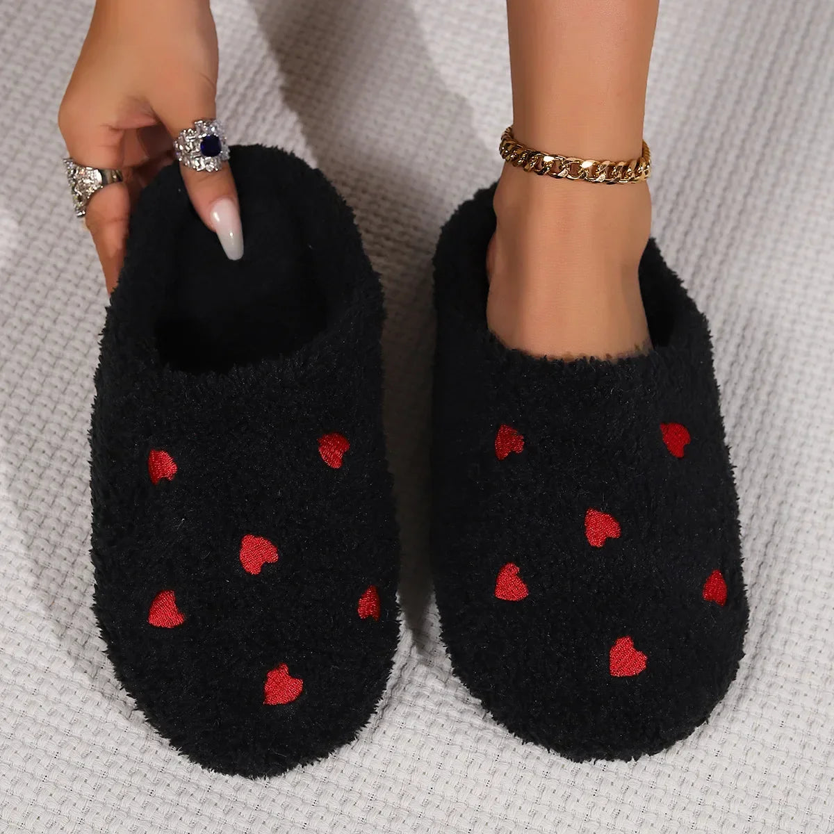 Pantoufles en forme de cœur HIVER