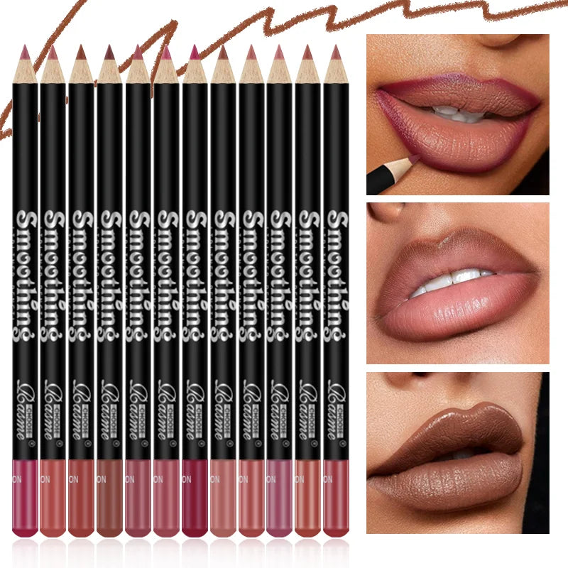 Ensemble de rouges à lèvres longue durée avec crayon professionnel Jules Liner et 256 Jules Gloss pour femme, cadeaux de la fête du Léon, 12 pièces